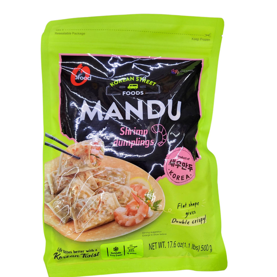 청정원 오푸드 새우 납작 냉동 만두 (500g)
