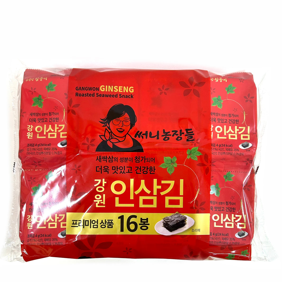 [Gangwon] Ginseng Roasted Seaweed Snack / 강원 인삼 도시락 김 (16pk)