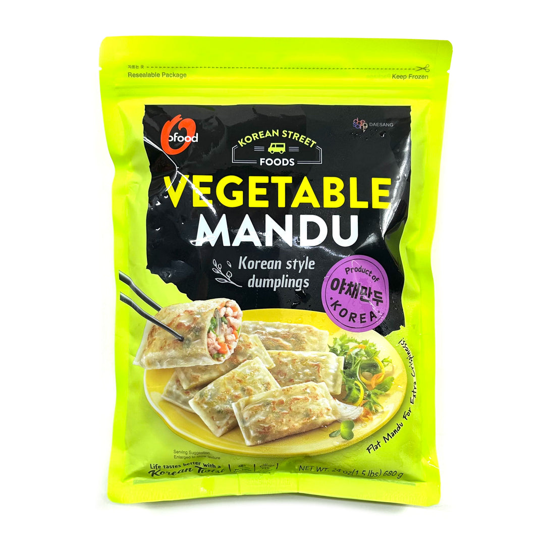 청정원 오푸드 야채 군만두 납작 냉동 만두 (680g)