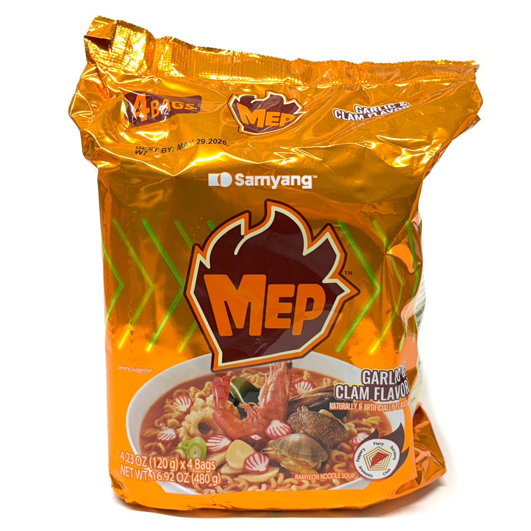 삼양 맵 마늘 조개 맛 라면 (120g x 4 bags) Best by 05/29/2026