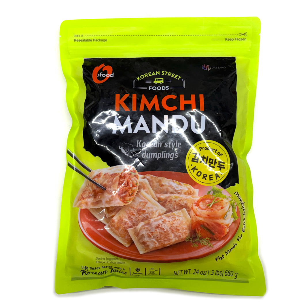청정원 오푸드 김치 납작 군만두 냉동 만두 (680g)