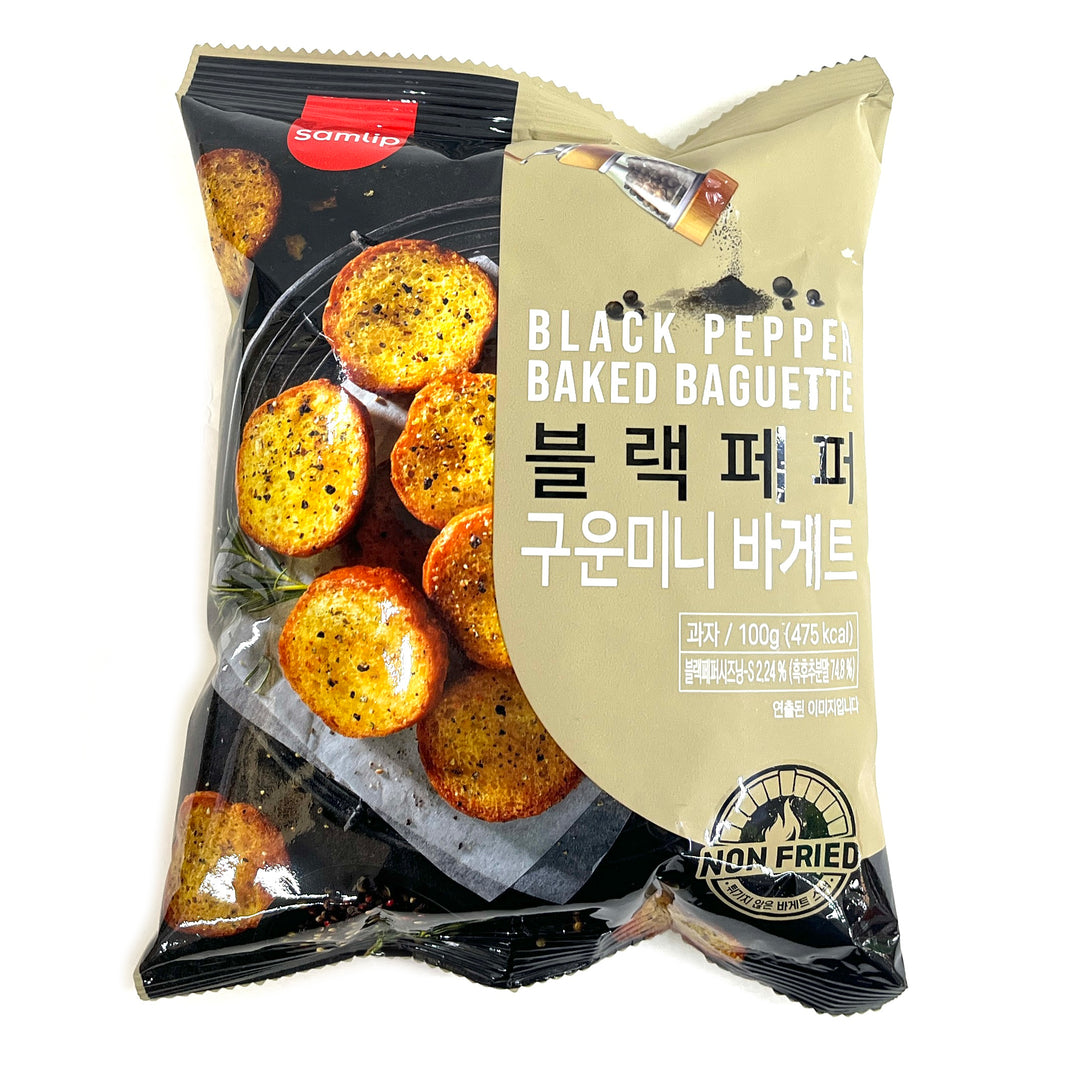 [Samlip] Black Pepper Baked Baguette / 삼립 블랙페퍼 구운미니 바게트 (100g)
