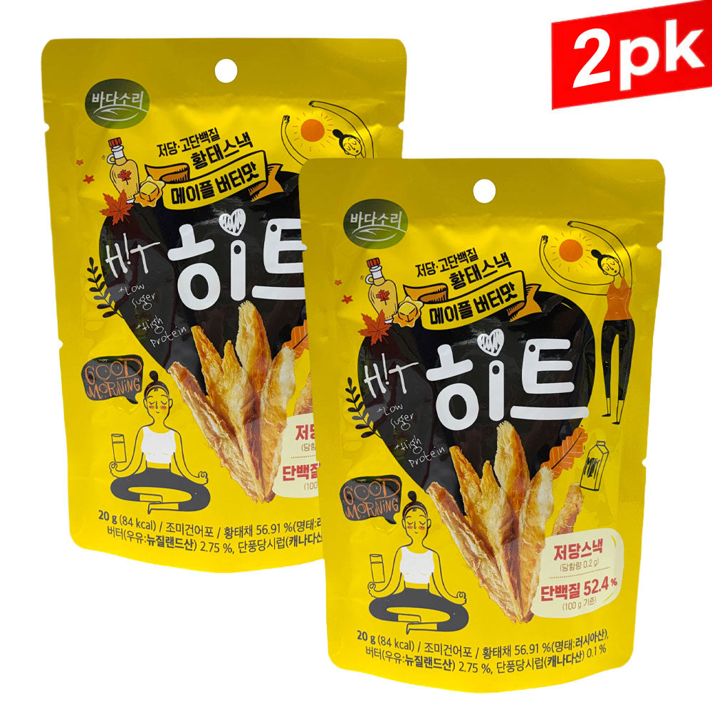 바다소리 히트 저당 고단백질 황태 스낵 메이플 버터맛 (20g)