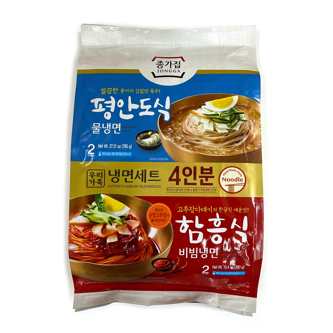 [Jongga] Authentic Korean Cold Noodle Set for Serving 4 / 종가집 냉면 세트 평안도식 물 냉면 함흥식 비빔 냉면 (4인분)