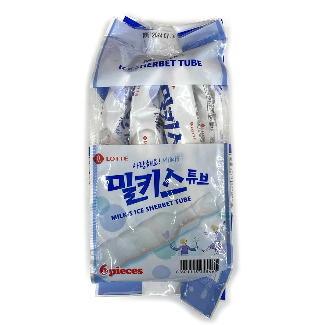 [Lotte] Milkis Ice Sherbet Tube Popsicle / 롯데 밀키스 튜브 (130ml x 6pcs)