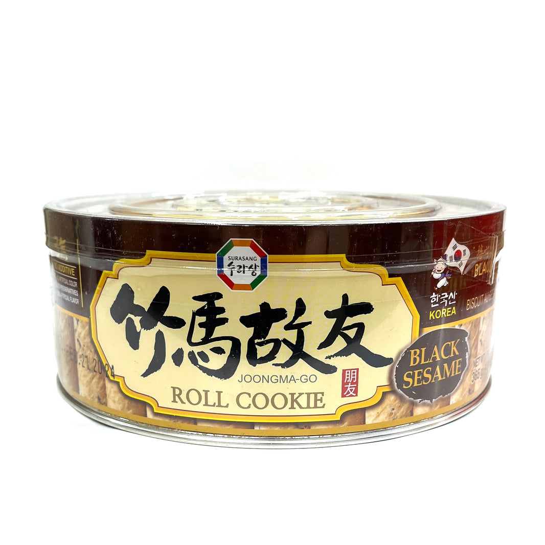 [Surasang] Korean  black sesame seeds Roll Cracker / 수라상 죽마고우 검은 참깨 롤전병 (365g)