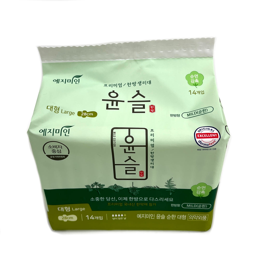 [Yejimiin] Yunseul Premium Sanitary Pads Large / 예지미인 윤슬 프리미엄 한방 생리대 대형 (28cm/14pk)