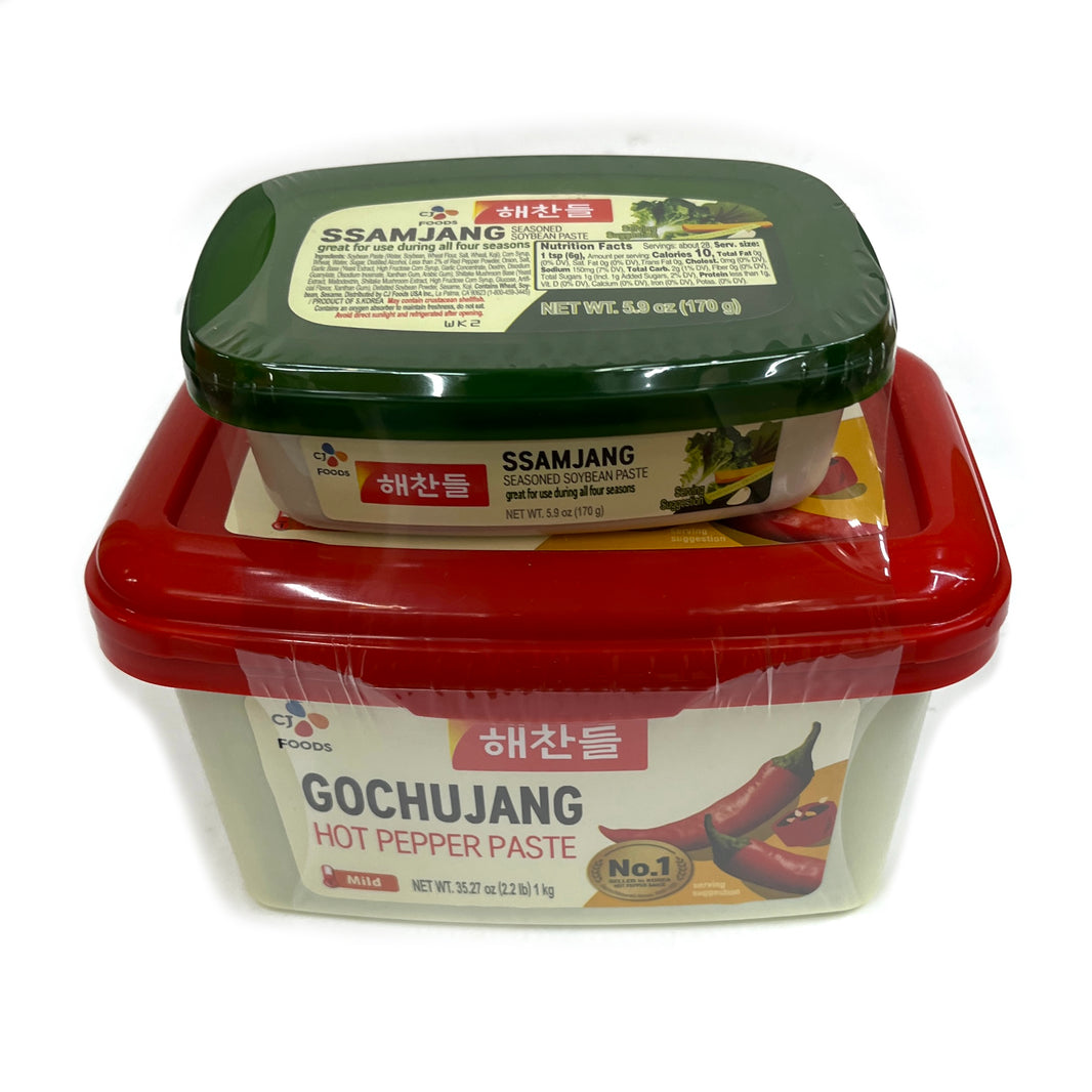 [CJ] Haechandle Hot Pepper Paste & Seasoned Soybean Paste / 해찬들 태양초 고추장 & 쌈장 (1kg)