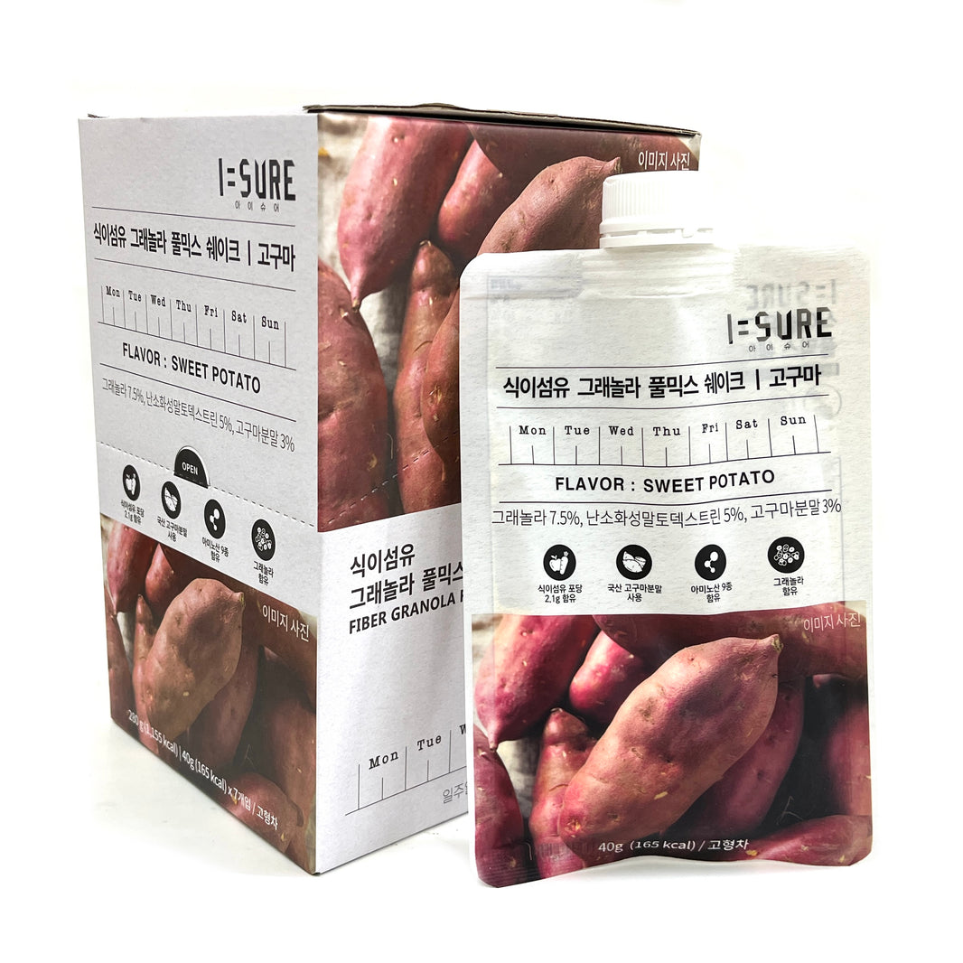 [ISURE] Granola Mix Powder Sweet Potato Flavor / 아이슈어 콜라겐 그래놀라 풀믹스 쉐이크 고구마 (40g x 7ea)
