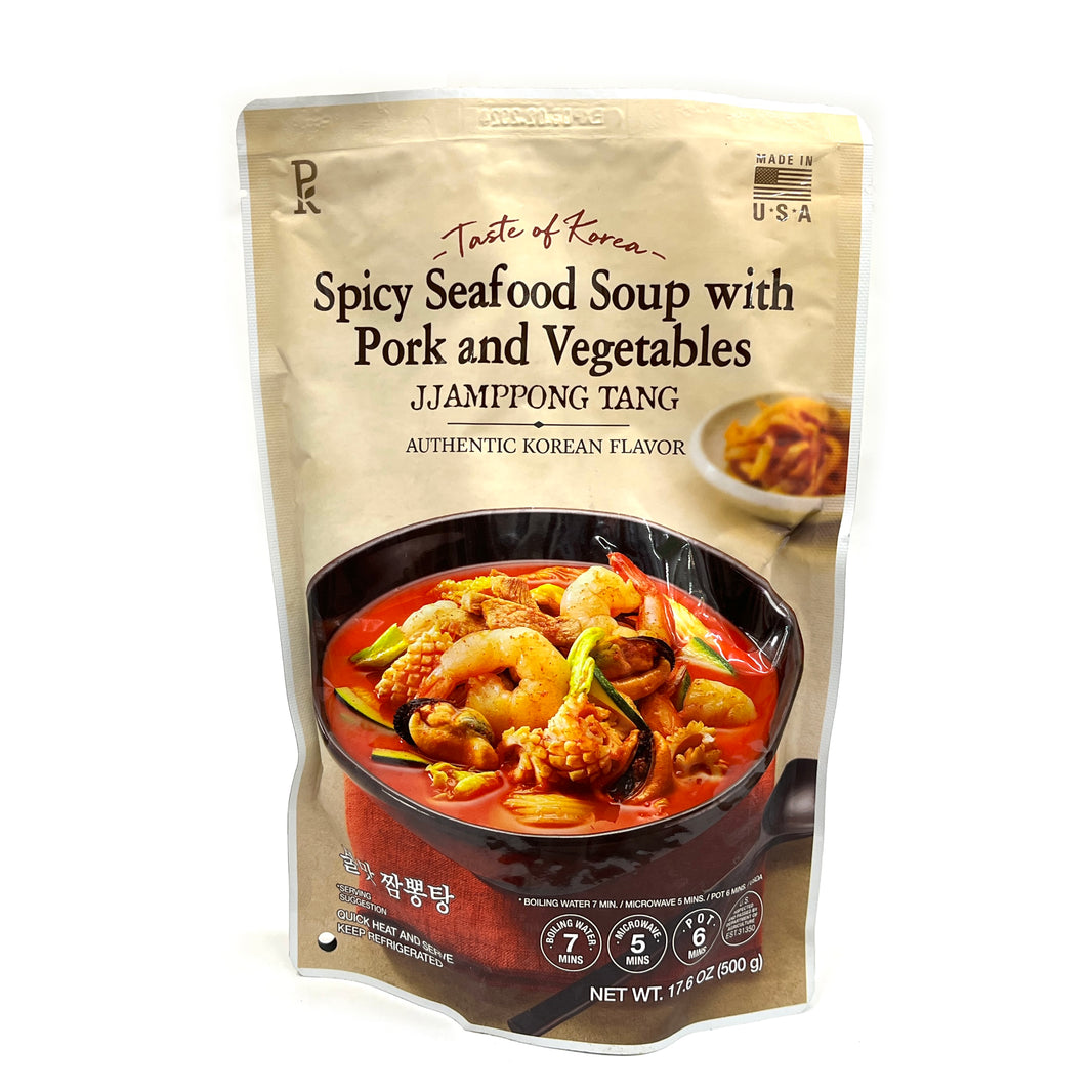 [PK] Spicy Seafood Soup w. Pork & Vegetable Jjamppong Tang / PK 즉석 불맛 짬뽕탕 (500g)