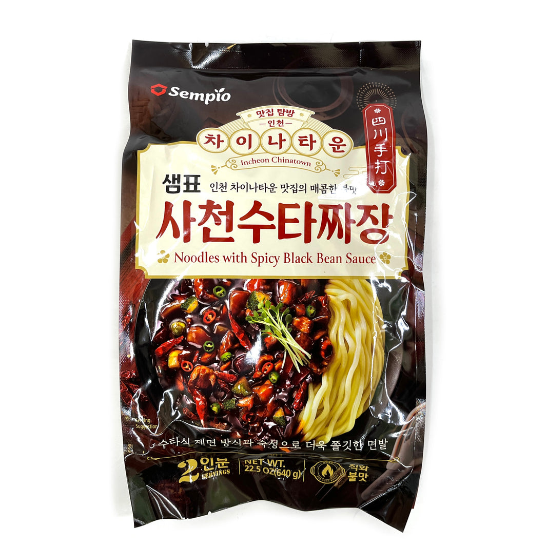 [Sempio] Chinatown Noodle with Spicy Black Bean Sauce / 샘표 인천 차이나타운 사천 수타 짜장 (640g/2인분)