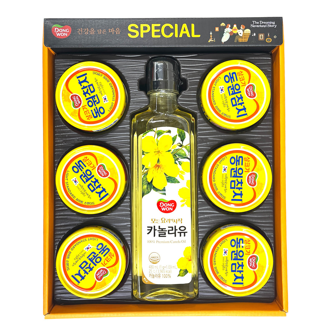 동원 살코기 참치 카놀라유 선물 세트 (90g x 6pk + 480ml)