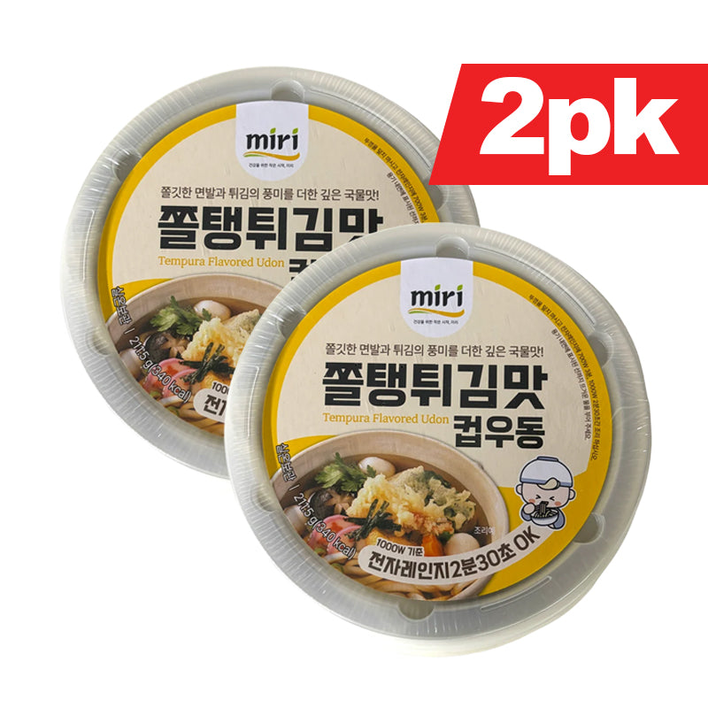 미리 쫄탱 튀김맛 우동 큰컵 컵우동 (211.5g x2pk)