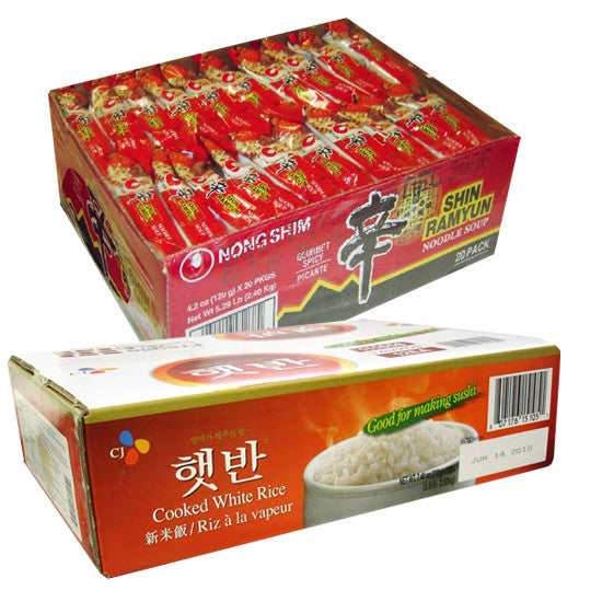 농심 신라면 박스 라면 (16pks/Box) + 씨제이 햇반 박스 (12pcs/Box)