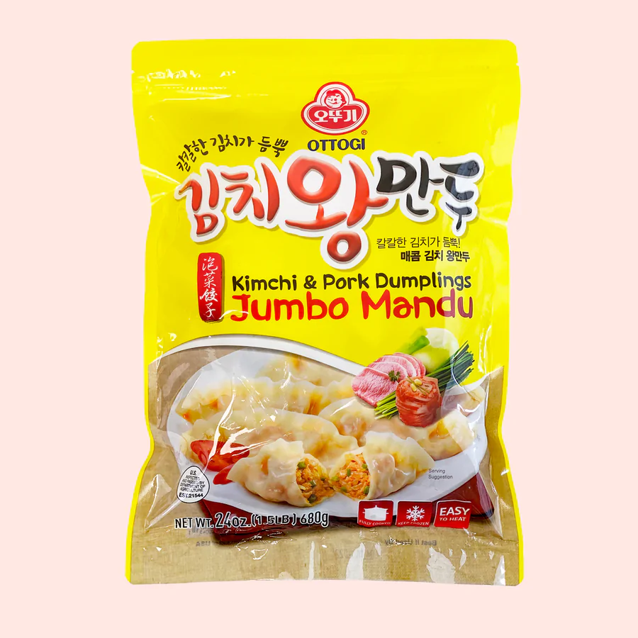 [Ottogi] Jumbo Kimchi & Pork Dumpling / 오뚜기 칼칼한 김치가 듬뿍 김치 왕 만두 (1.5lb)