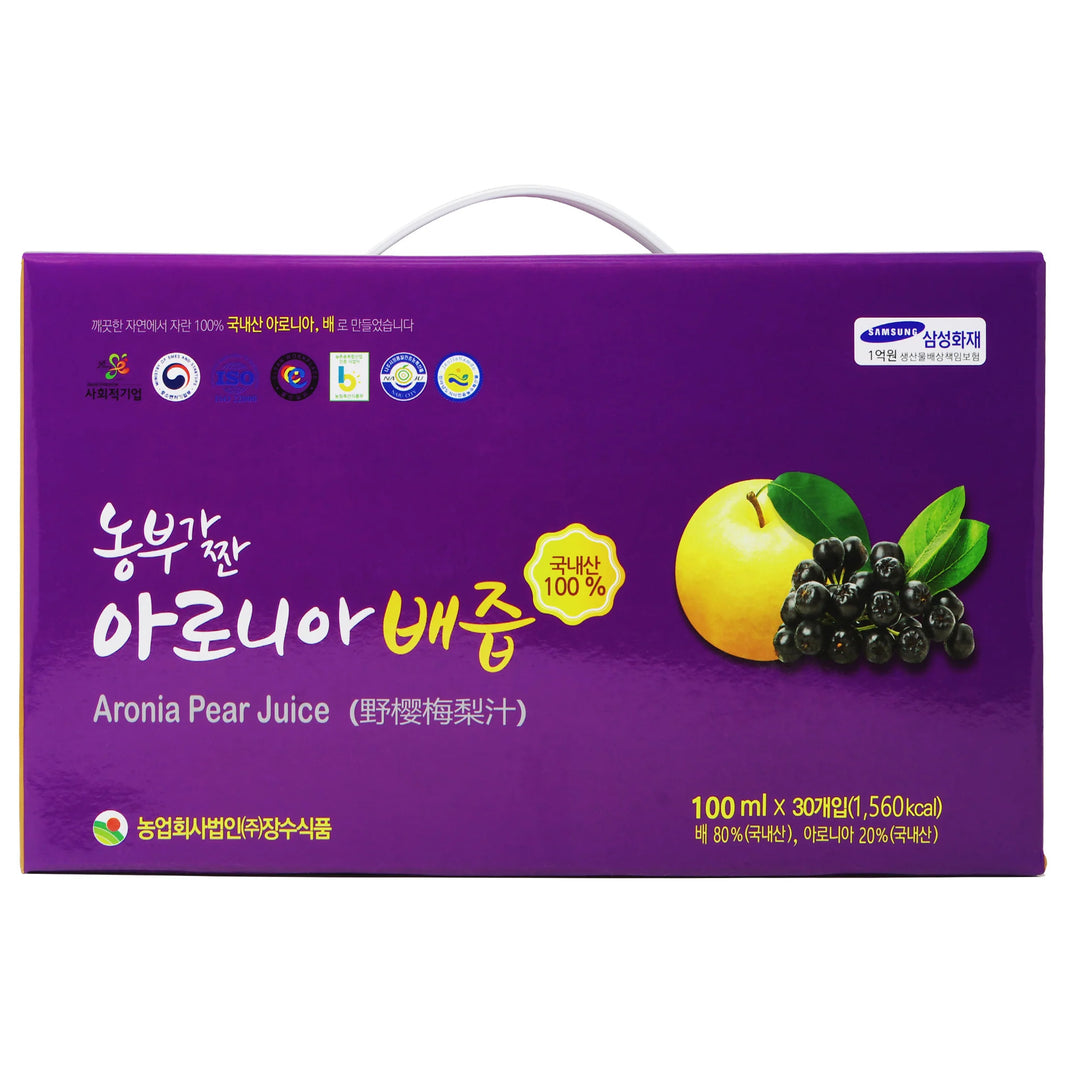 [Jangsoo] Aronia Pear Juice Squeezed by Farmer / 장수 농부가 짠 아로니아 배즙 (30pk/box)