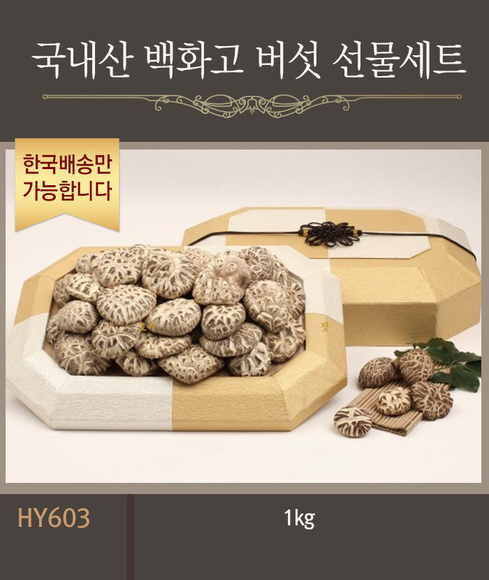 [한국배송] HY603 국내산 백화고 버섯 선물세트 (1KG)