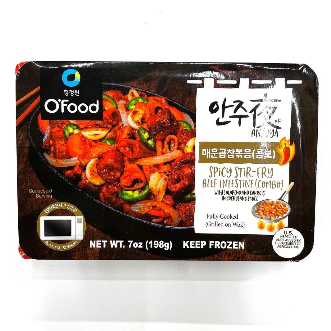 [O'Food] Spicy Stir-Fry Beef Intestine  / 청정원 오푸드 안주야 매운 곱창 볶음 (7oz)