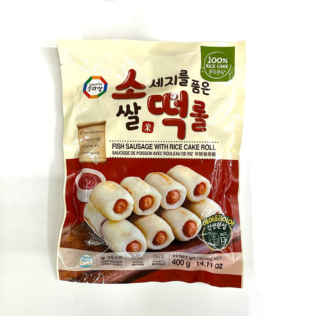 [Surasang] Fish Sausage w. Rice Cake Roll / 수라상 소세지를 품은 쌀떡롤 소떡롤 (400g)