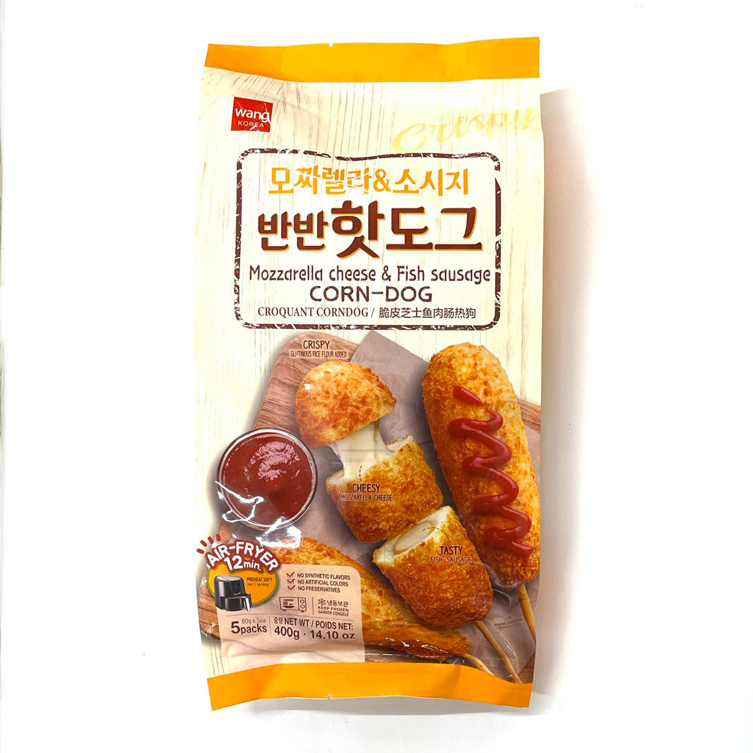 [Wang] Mozzarella Cheese & Fishcake Corn Dog / 왕 모짜렐라 & 소시지 반반 핫도그 (5pk)
