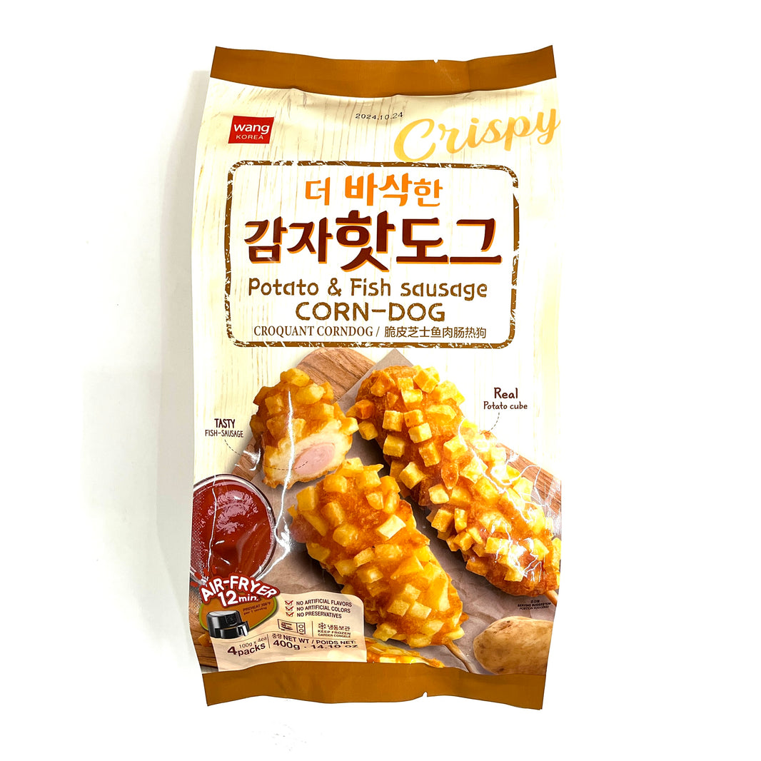 [Wang] Potato & Fish Sausage Corn Dog / 왕 더 바삭한 감자 핫도그 (4pk)