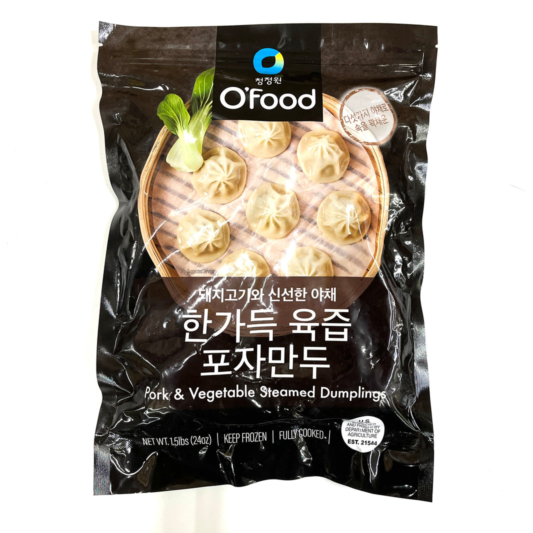 청정원 오푸드 돼지고기와 신선한 야채 한가득 육즙 포자 만두 (1.5lb)
