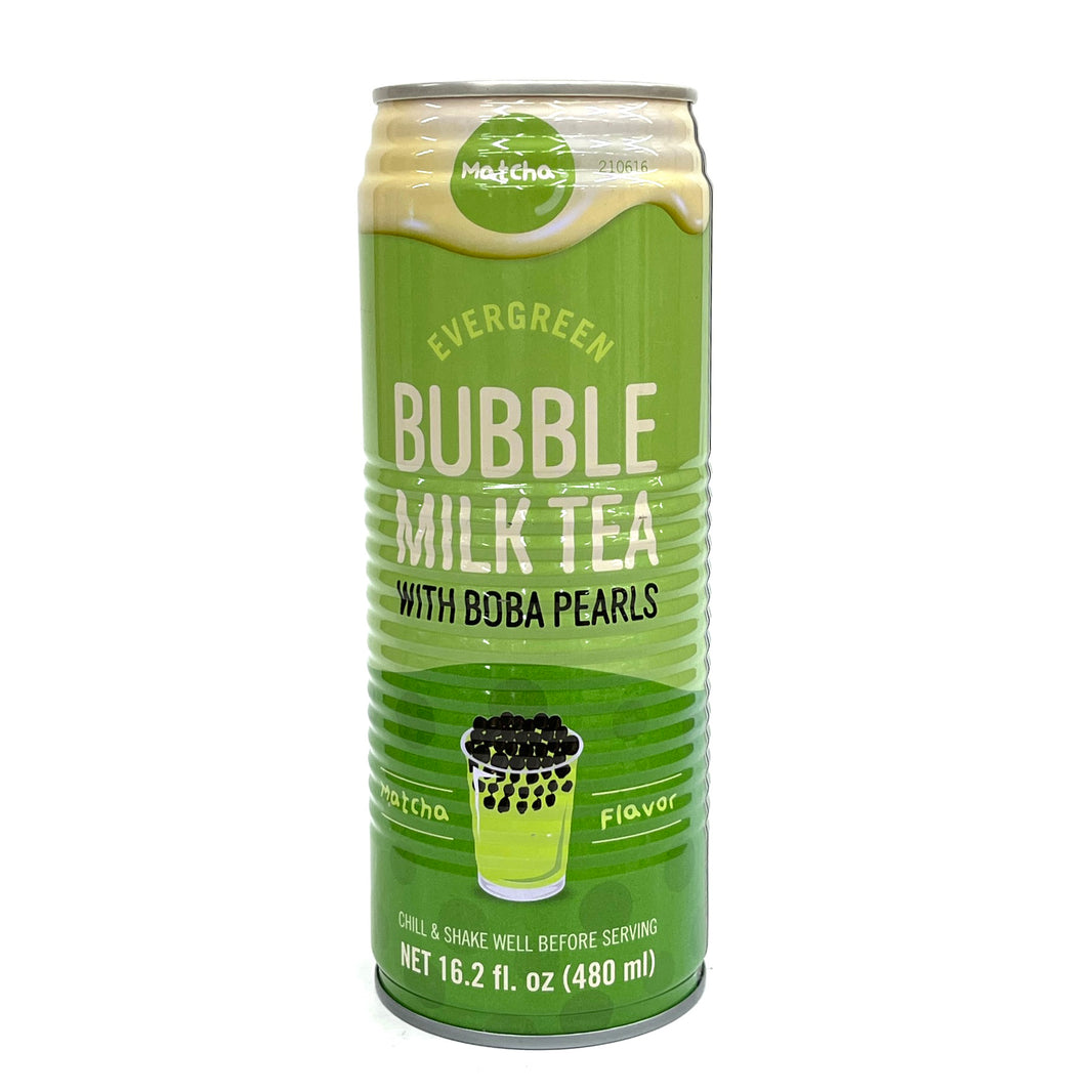 [Evergreen] Bubble Milk Tea w. Boba Pearls Matcha Flavor / 에버그린 버블티 마차맛 (480ml)
