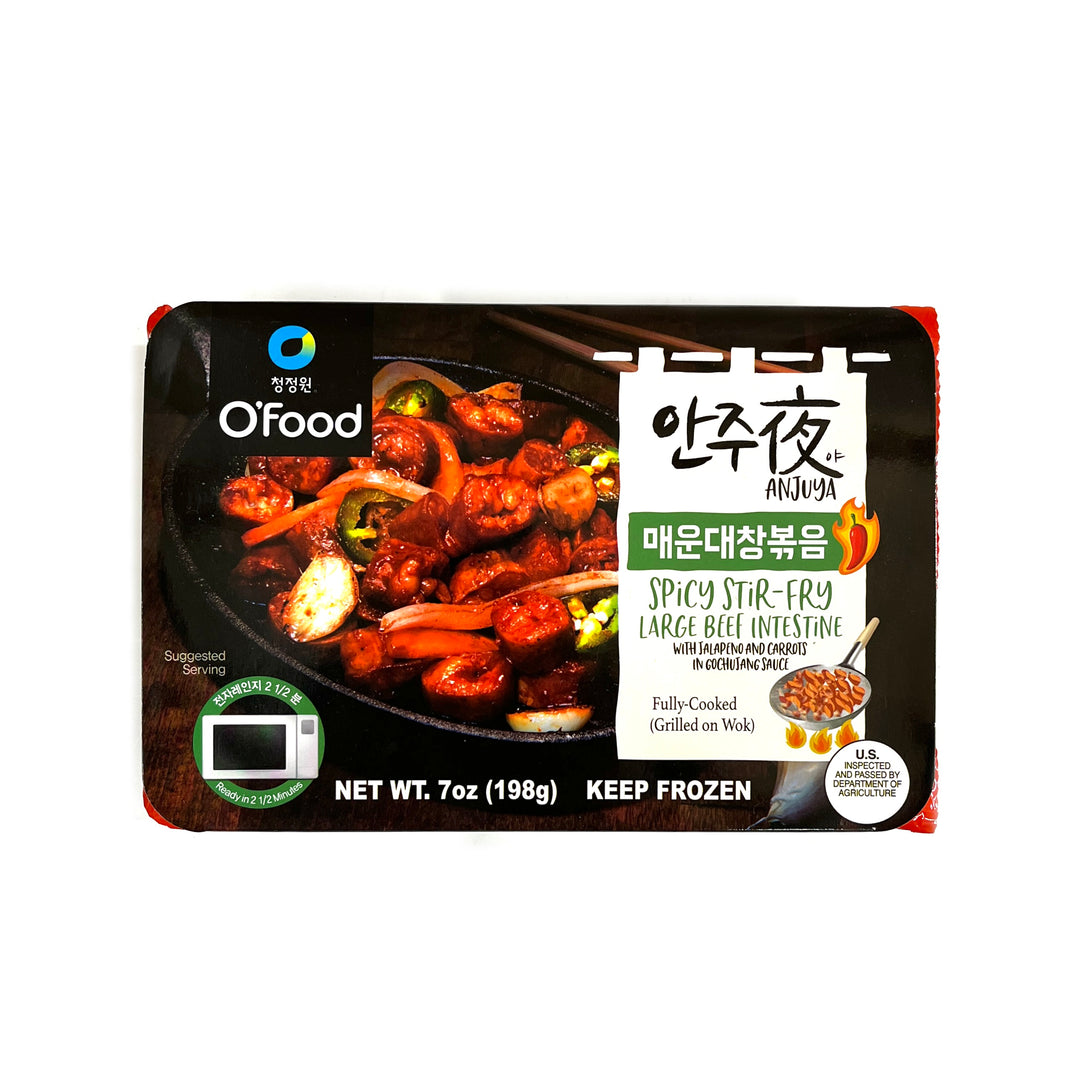 [O'Food] Spicy Stir-Fry Large Beef Intestine / 청정원 오푸드 안주야 매운 대창 볶음 (7oz)