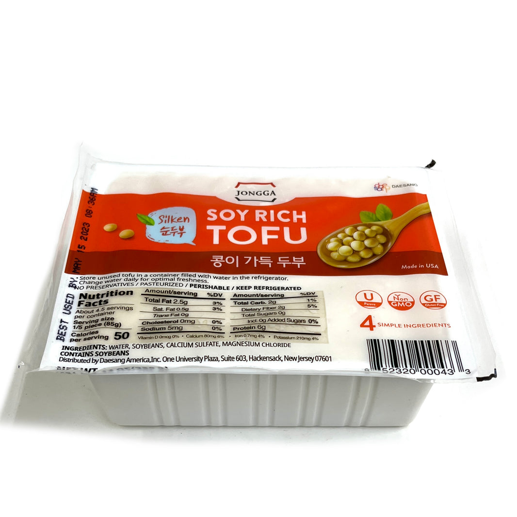 [Jongga] Silken Soy Rich Tofu / 종가 콩이 가득 두부 순두부 (14oz)