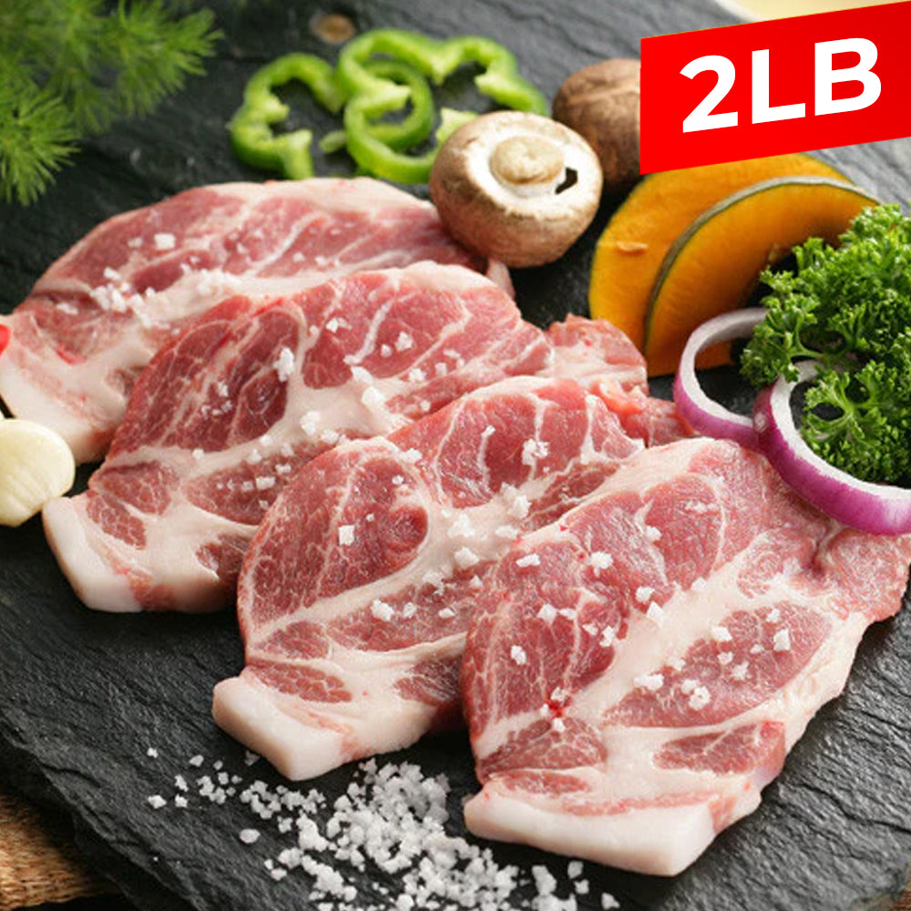 Pork Collar Butt Steak / 최상급 돼지 목살 스테이크 (2lb)