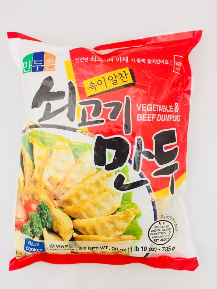 [Wang] Manduchon Vegetable & Beef Dumplings / 만두촌 속이알찬 쇠고기 만두 (737g)