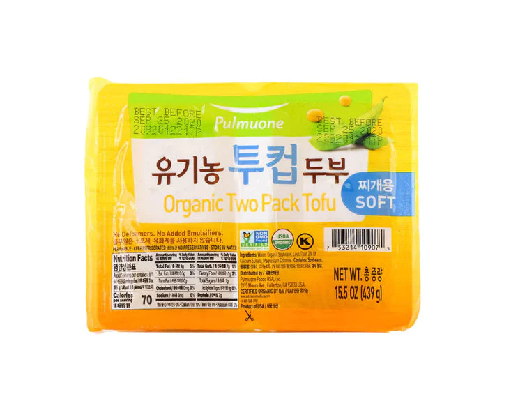 [Pulmuone] Organic Two Cup Tofu / 풀무원 유기농 투컵 두부 (15.5oz)