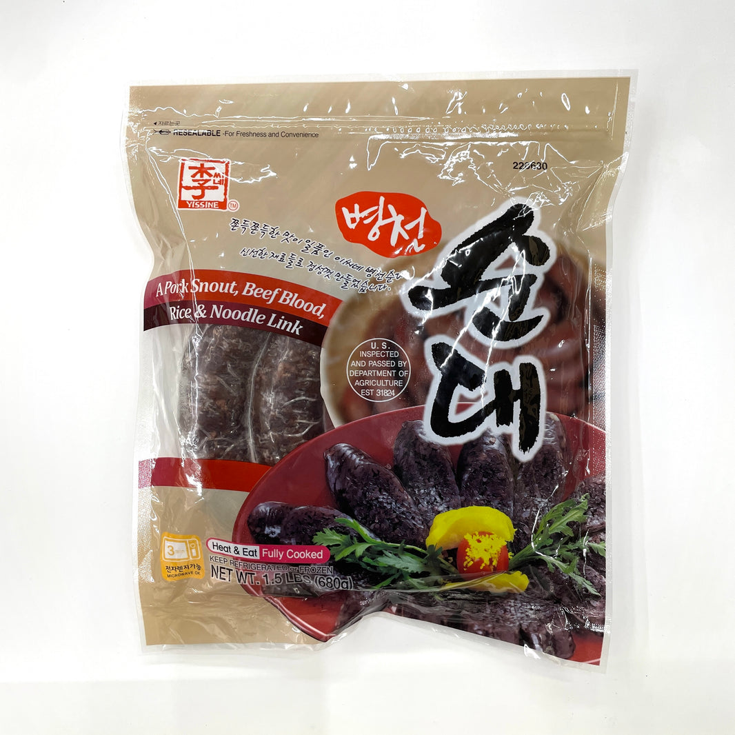 [Yissine] A Pork snout, Beef Blood, Rice & Noodle Soondae / 이씨네 병천 순대 (1.5lbs)