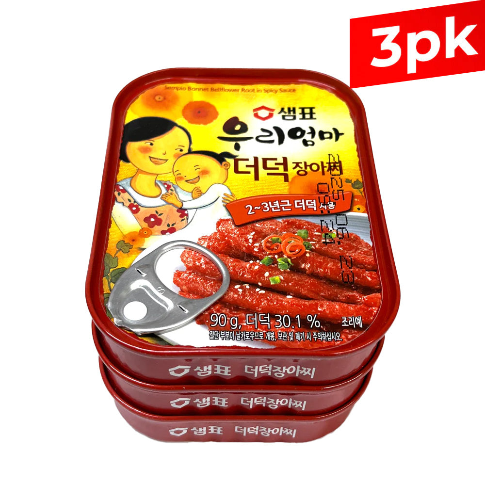 [Sempio] Sesame Bonnet Bellflower Root in Spicy Sauce / 샘표 우리엄마  더덕 장아찌 (90g x3)