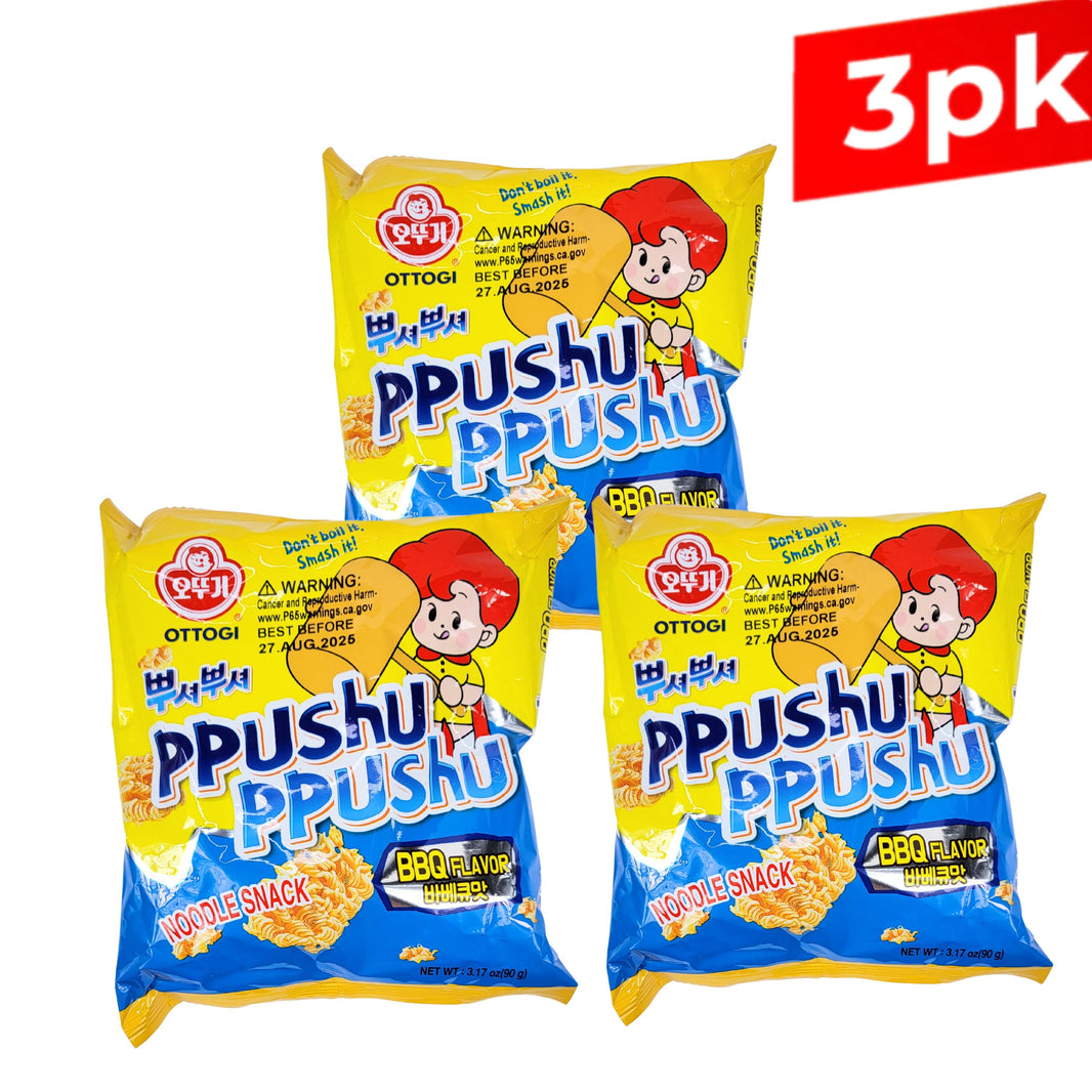 [Ottogi] Ppushu Ppushu BBQ Flavor / 오뚜기 뿌셔뿌셔 바베큐 맛 (90g x3pk)
