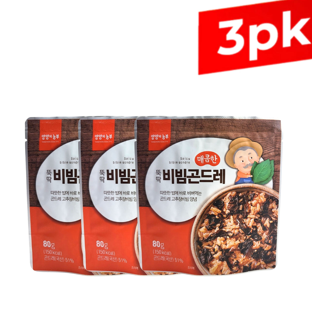[YangYang] Spicy Bibim gondre / 양양의 농부 뚝딱 매운 비빔 곤드레 (80g x 3 packs)
