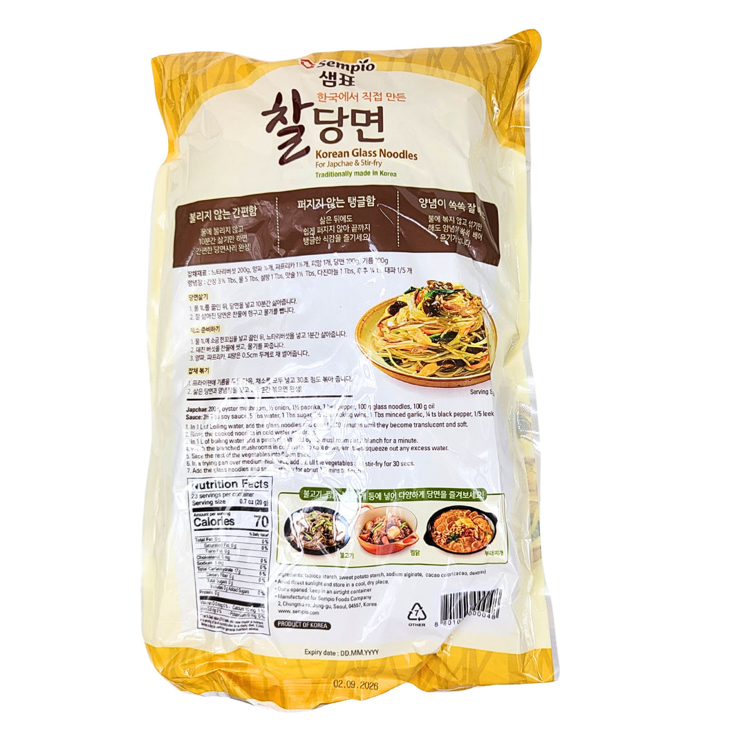 [Sempio] Korean Glass Noodle for Japchae & Stir Fry / 샘표 찰 당면 (450g)