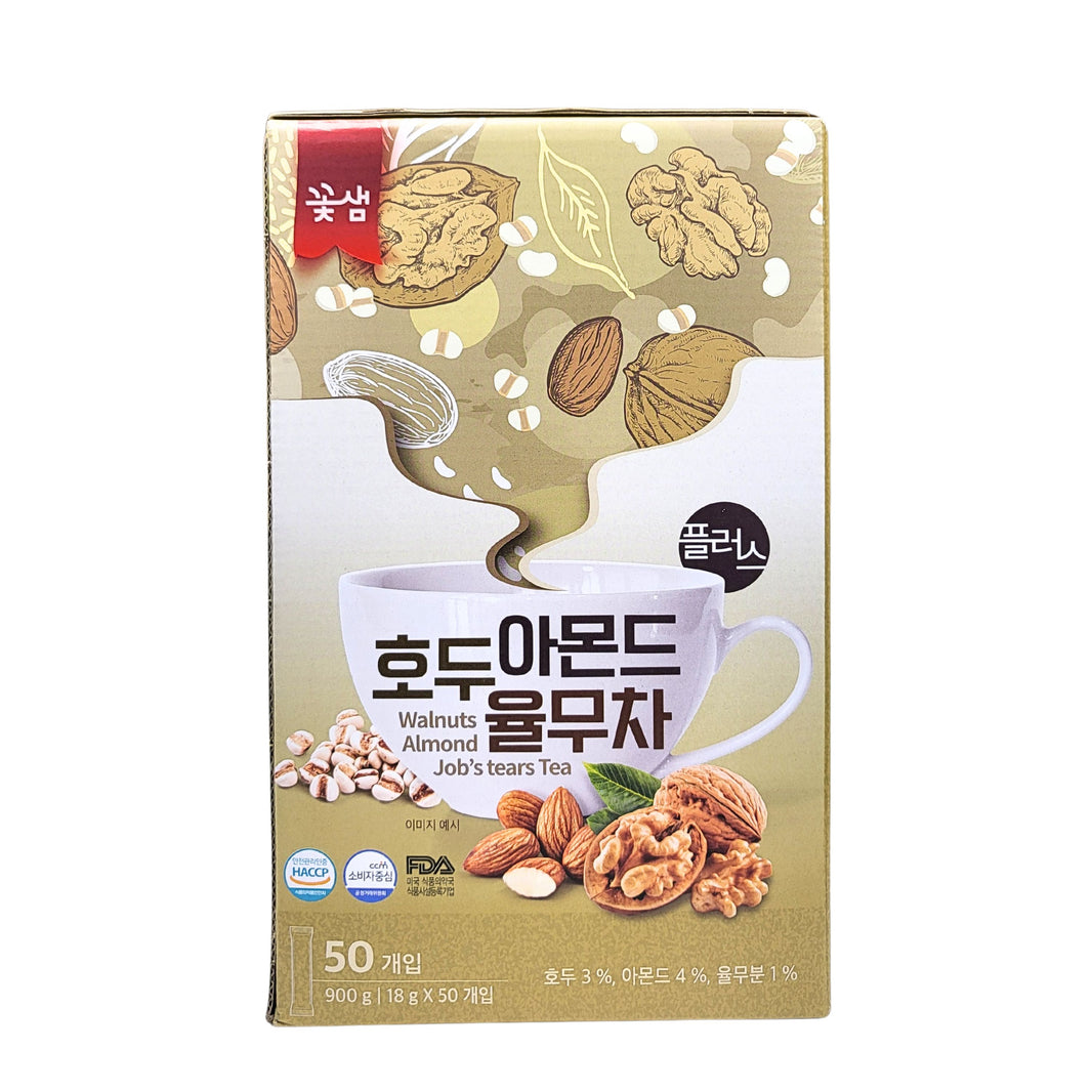[Kotsam] Walnuts Almond Job's Tears Tea / 꽃샘 호두 아몬드 율무차 플러스 (900g, 18gx50Sticks)