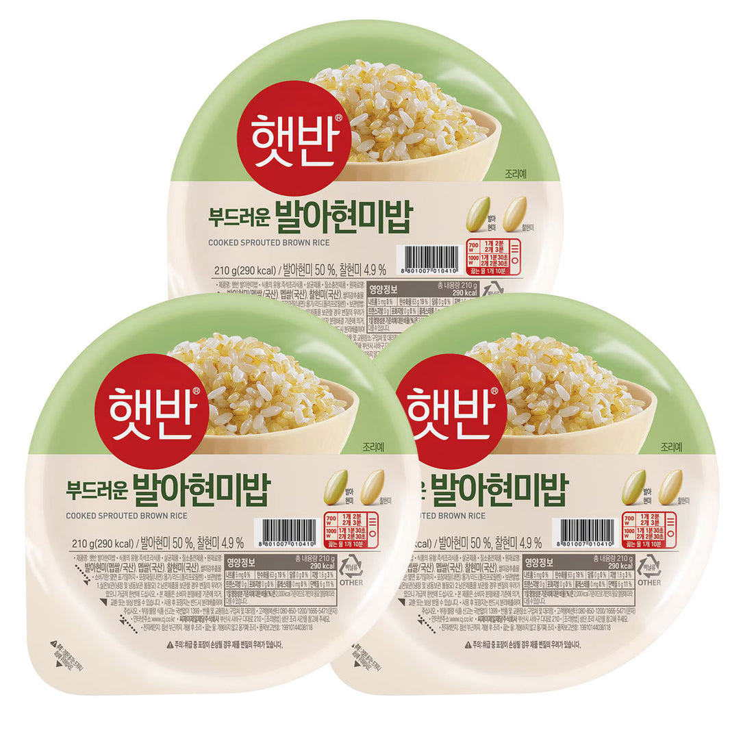 [CJ]  Hetbahn Cooked Brown Rice / 햇반 발아 현미밥 (3pk)