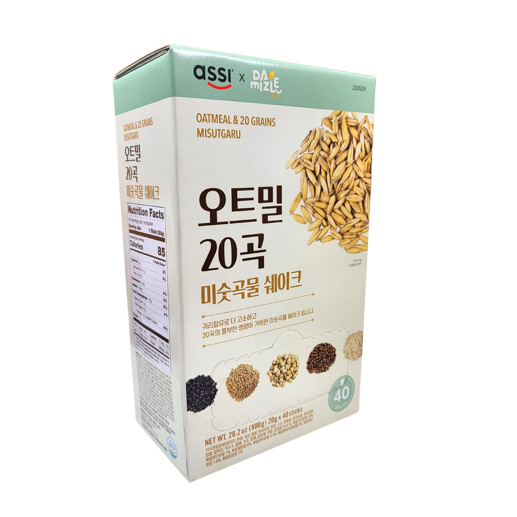[Assi] Oatmeal & 20 Grains Misutgaru / 아씨 오트밀 20곡 미숫곡물 쉐이트 (800g, 20gx40Sticks)
