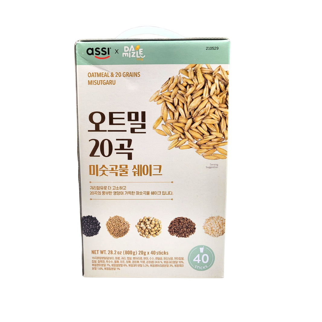 [Assi] Oatmeal & 20 Grains Misutgaru / 아씨 오트밀 20곡 미숫곡물 쉐이트 (800g, 20gx40Sticks)