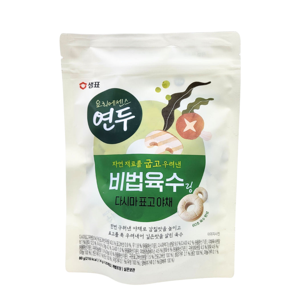 [Sempio]  Yondu Coin Broth, Vegetable / 샘표 연두 링 코인육수 다시마 표고야채 (80g)