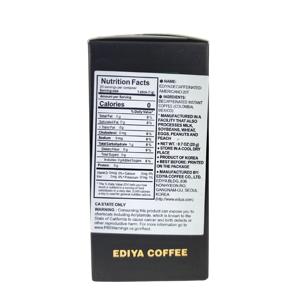 [Ediya] Ediya Coffee Mix  Decaffeinated Americano / 이디야 믹스 커피 디카페인 아메리카노 (20g ,20sticks)