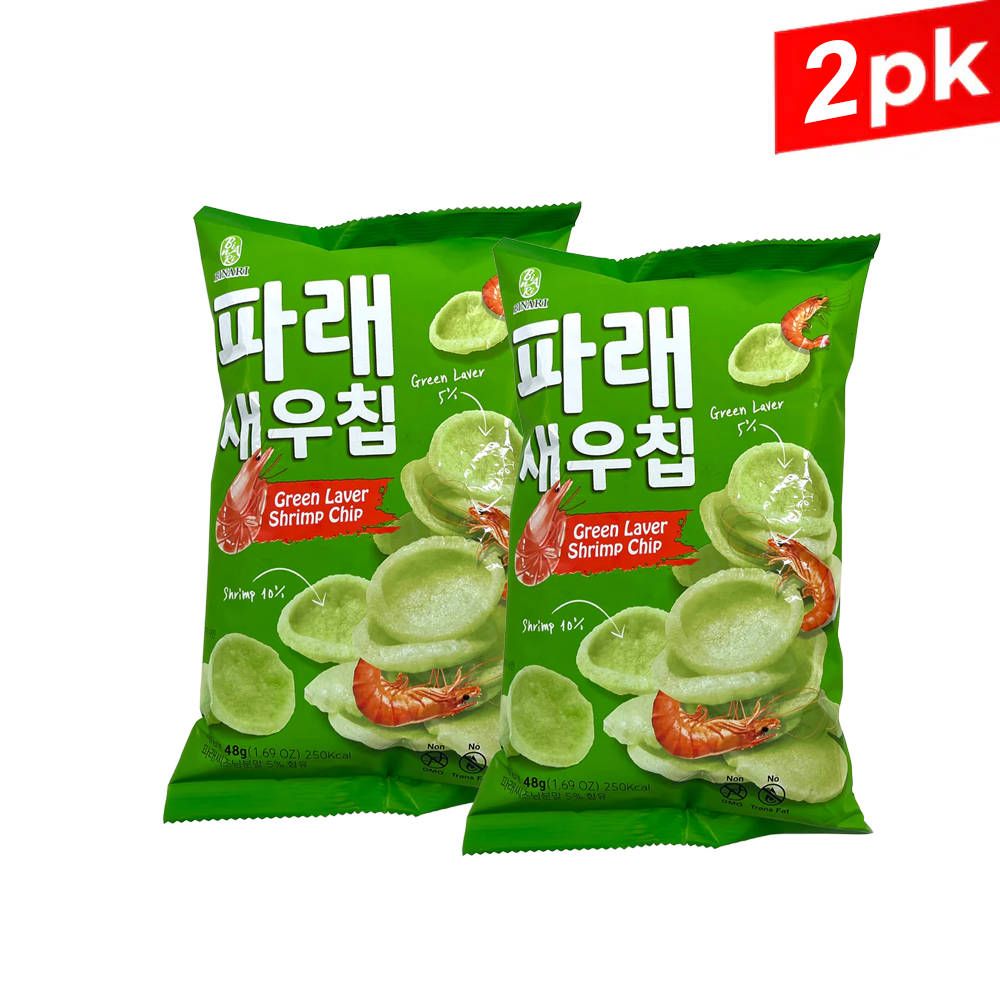 [Binari] Shrimp Chips Green Laver Flavor / 비나리 새우칩 파래맛 (48g x2pk)