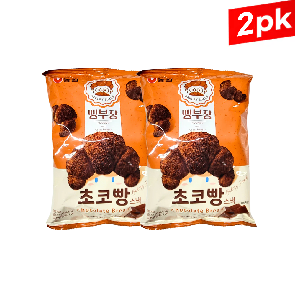 [NongShim]Korean Salted Bun Cookie Chocolate/빵부장 초코빵 스낵(55g x2pk)