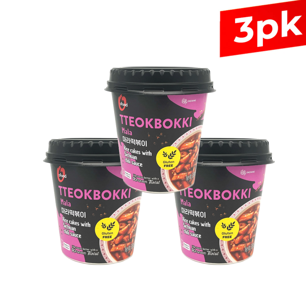 [Ofood] Tteokbokki Mala Rice Cakes w. Chili Sauce Cup / 오푸드 컵 마라 떡볶이 작은컵 (110g x3pk)