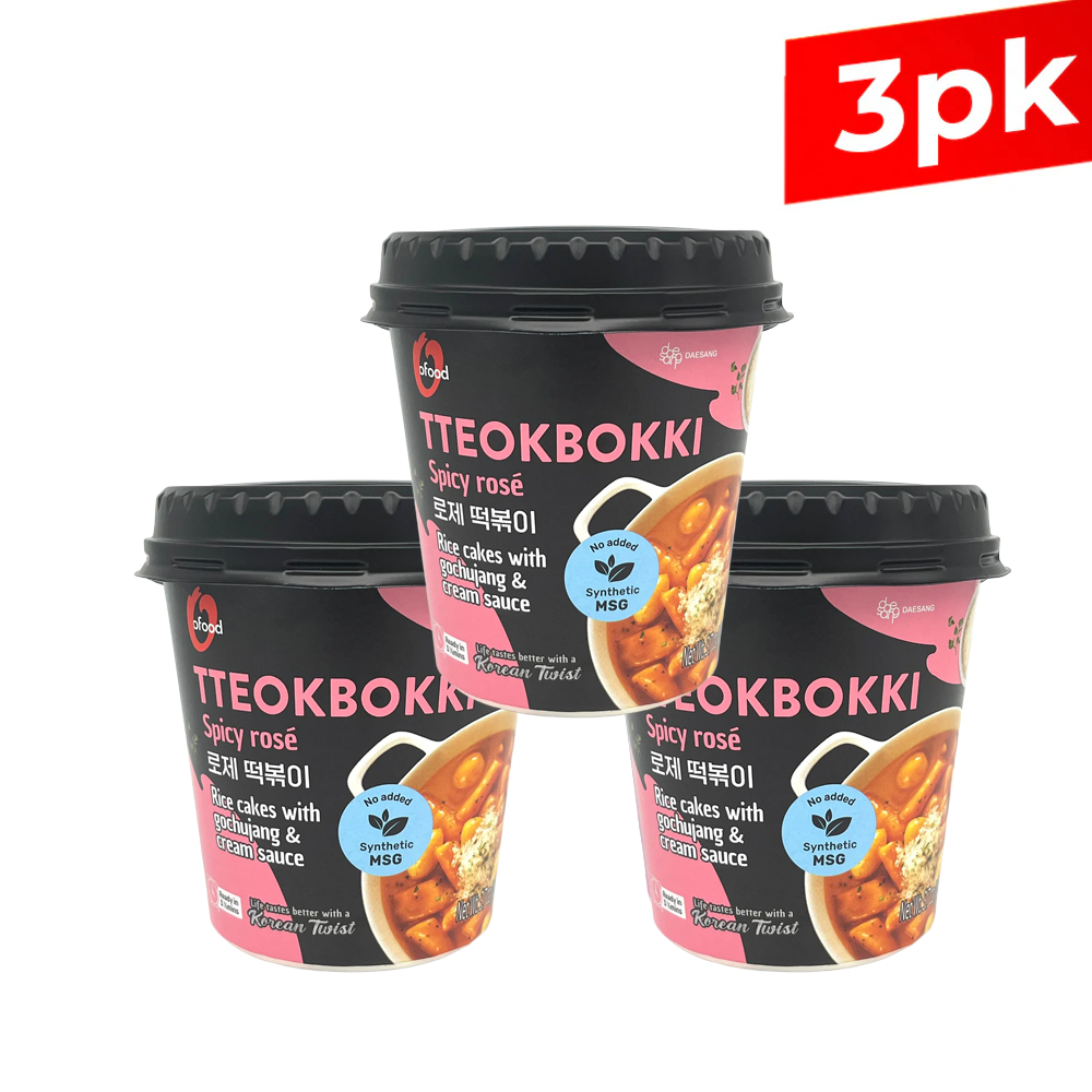 [Ofood] Tteokbokki Rose Rice Cakes w. Chili Sauce Cup / 오푸드 컵 로제 떡볶이 작은컵 (105g x3pk)