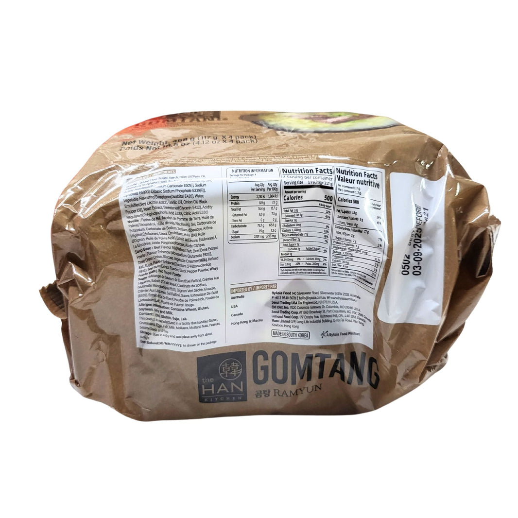 [The Han Kitchen] Gomtang Ramyun / 더한 포차 곰탕 라면 (117gx4packs)