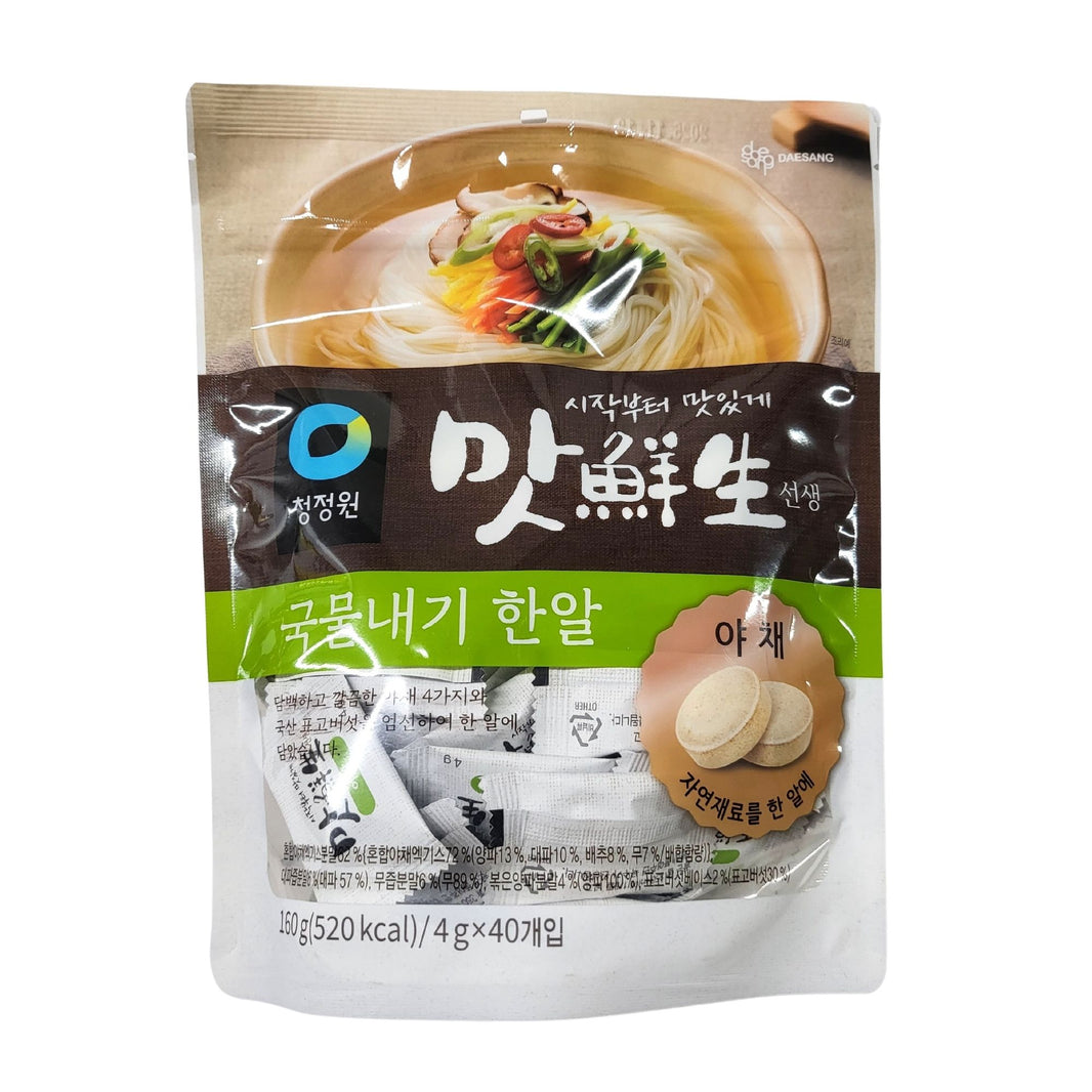 [Chungjungone] Vegetable Soup Stock Coin / 청정원 맛선생 국물내기 한알 야채 코인 육수 (160g/ 4gx40 ea)