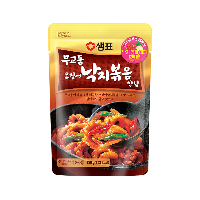 [Sempio] Spicy Squid Stir-fry Sauce / 샘표 무교동 오징어 낙지 볶음 양념 (130g)